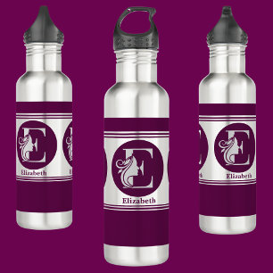 Modernes, benutzerdefiniertes Monogramm-Namensschr Edelstahlflasche