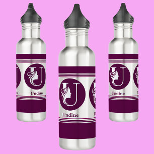 Modernes, benutzerdefiniertes Monogramm-Namensschr Edelstahlflasche