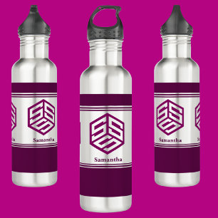 Modernes, benutzerdefiniertes Monogramm-Namensschr Edelstahlflasche