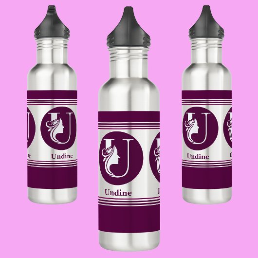 Modernes, benutzerdefiniertes Monogramm-Namensschr Edelstahlflasche