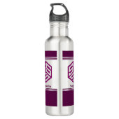 Modernes, benutzerdefiniertes Monogramm-Namensschr Edelstahlflasche (Rückseite)