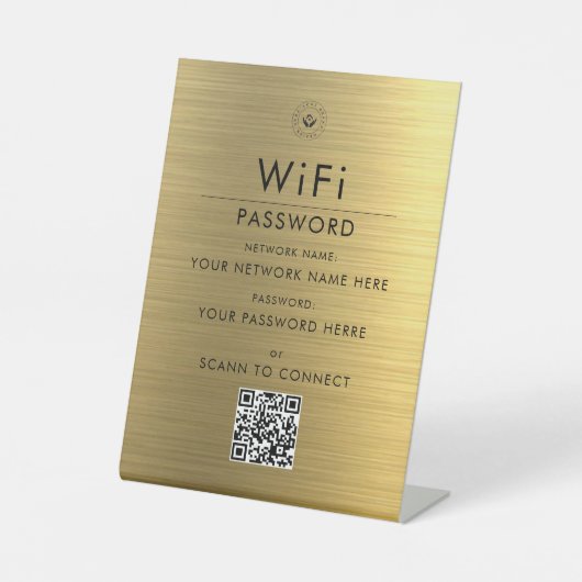 Modernes, benutzerdefiniertes QR-Code-Zeichen mit Sockelschild (Vorderseite)