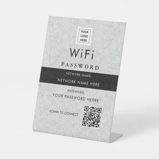 Modernes, benutzerdefiniertes QR-Code-Zeichen mit Sockelschild (Vorderseite)