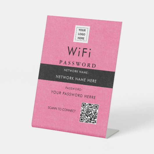 Modernes, benutzerdefiniertes QR-Code-Zeichen mit Sockelschild (Vorderseite)