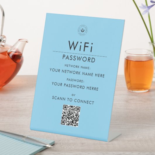 Modernes, benutzerdefiniertes QR-Code-Zeichen mit  Sockelschild (In Situ)