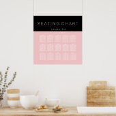 Modernes, benutzerdefiniertes, rosa Farbblockdiagr Poster (Küche)