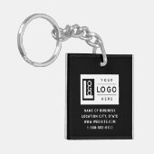 Modernes, benutzerdefiniertes schwarzes Firmenlogo Schlüsselanhänger (Vorderseite links)