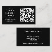 Modernes, benutzerdefiniertes schwarzes Logo mit Q Visitenkarte (Vorne/Hinten)