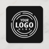 Modernes, benutzerdefiniertes Schwarzes Logo und Q Quadratische Visitenkarte (Vorderseite)