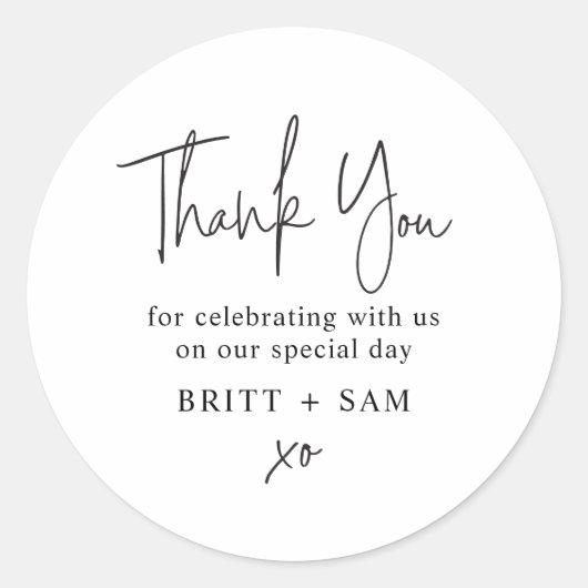 Modernes, benutzerdefiniertes Skript für die Gastg Runder Aufkleber (Vorderseite)