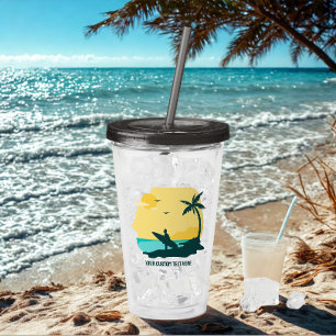 Modernes, benutzerdefiniertes Sommertropfen-Surfer Acryltrinkbecher