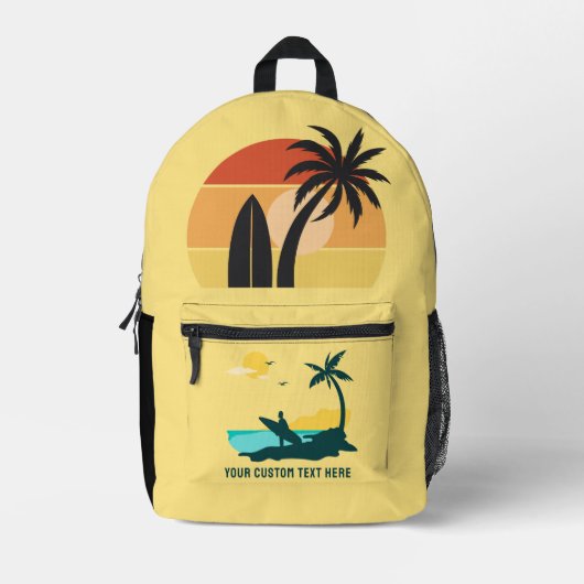 Modernes, benutzerdefiniertes Sommertropfen-Surfer Bedruckter Rucksack (Vorderseite)