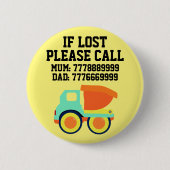 Modernes benutzerdefiniertes, verlorenes Child-Id- Button (Vorderseite)