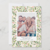 Modernes Berry Greenery Weihnachtscreme Foto Feiertagskarte (Vorderseite)