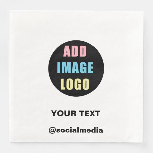 Modernes, Beruflich bearbeitbares Firmenlogo Serviette (Vorderseite)