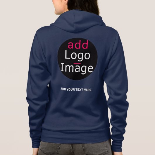 Modernes Beruflich-Chic-Branding Blau Hoodie (Rückseite)