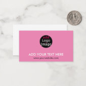 Modernes Beruflich-Chic-Markenzeichen Rosa Mitteilungskarte (Vorderseite/Rückseite Beispiel)