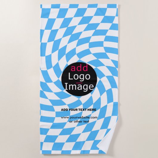 Modernes Beruflich-Chic-Schachbrett in Blautönen Strandtuch (Vorderseite)