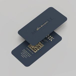 Modernes Beruflich dunkelblaues Monogramm-Marketin Visitenkarte