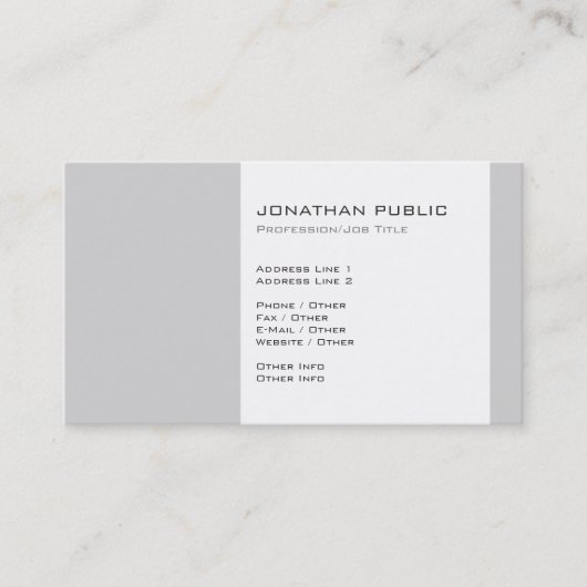 Modernes Beruflich Elegantes Einfaches Schlicht Visitenkarte (Vorderseite)