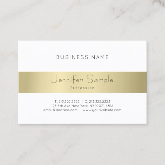 Modernes Beruflich Elegantes Gold Schlicht Visitenkarte (Vorderseite)