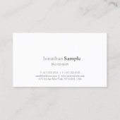 Modernes Beruflich Elegantes Grau Minimalistisch S Visitenkarte (Rückseite)