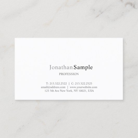 Modernes Beruflich Elegantes Grau Minimalistisch S Visitenkarte (Rückseite)