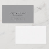 Modernes Beruflich Elegantes Grau Minimalistisch S Visitenkarte (Vorne/Hinten)