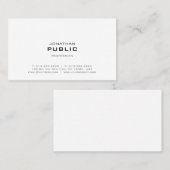 Modernes Beruflich Elegantes Minimalistisches Schl Visitenkarte (Vorne/Hinten)