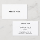 Modernes Beruflich Elegantes Schwarz-weiß Einfache Visitenkarte (Vorne/Hinten)