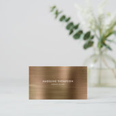 Modernes Beruflich gebürstetes Metallic Gold Visitenkarte (Stehend Vorderseite)