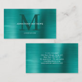 Modernes Beruflich gebürstetes metallisches Aquama Visitenkarte (Vorne/Hinten)