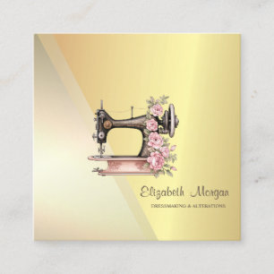 Modernes Beruflich geometrisches Gold Quadratische Visitenkarte