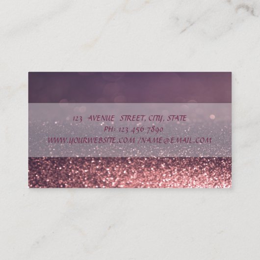 Modernes Beruflich, Glitzer Bokeh, Cupcake Macaron Visitenkarte (Rückseite)