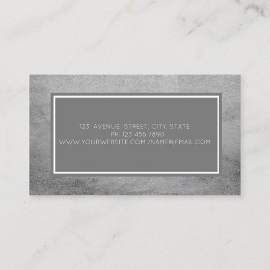 Modernes Beruflich-Grau, Rahmen Visitenkarte (Rückseite)