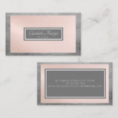 Modernes Beruflich Grau, Rosa, Rahmen Visitenkarte (Vorne/Hinten)