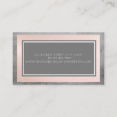 Modernes Beruflich Grau, Rosa, Rahmen Visitenkarte (Rückseite)