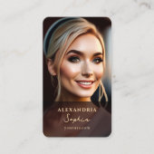 Modernes Beruflich Luxus Lila Foto Visitenkarte (Vorderseite)