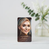 Modernes Beruflich Luxus Lila Foto Visitenkarte (Stehend Vorderseite)