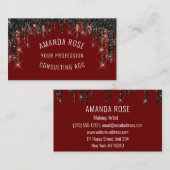 Modernes Beruflich Makeup Artist Hair Burgundy Visitenkarte (Vorne/Hinten)