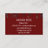 Modernes Beruflich Makeup Artist Hair Burgundy Visitenkarte (Rückseite)