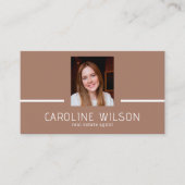 Modernes beruflich-minimalistisches braunes Logo-F Visitenkarte (Vorderseite)