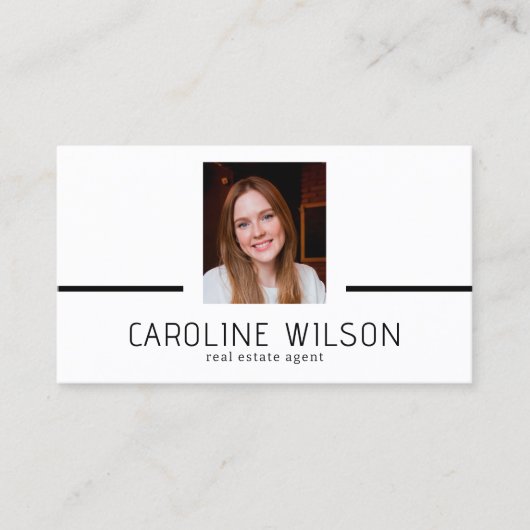 Modernes beruflich-minimalistisches Design-Logo-Fo Visitenkarte (Vorderseite)