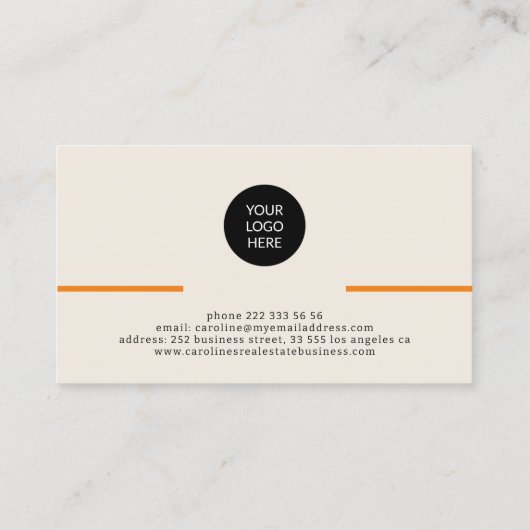 Modernes beruflich-minimalistisches Design-Logo-Fo Visitenkarte (Rückseite)