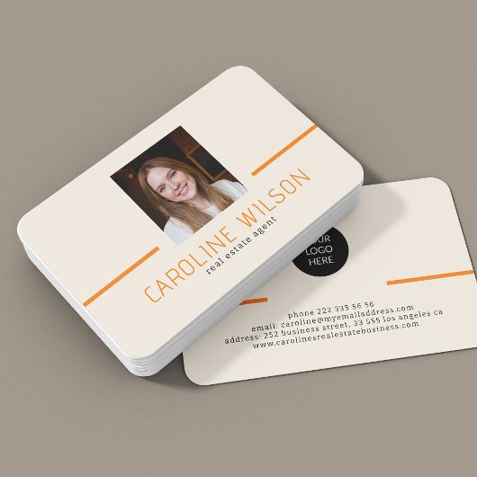 Modernes beruflich-minimalistisches Design-Logo-Fo Visitenkarte