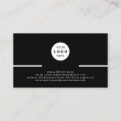 Modernes beruflich-minimalistisches Logo Foto schw Visitenkarte (Rückseite)