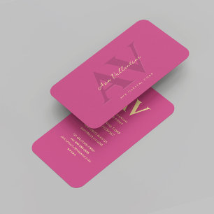Modernes Beruflich-rosa-Gold-Monogramm-Marketing Visitenkarte