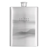 Modernes Beruflich Schwarz/Weiß-Abstrakt Flachmann (Vorderseite)