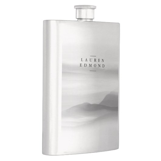 Modernes Beruflich Schwarz/Weiß-Abstrakt Flachmann (Rechts)