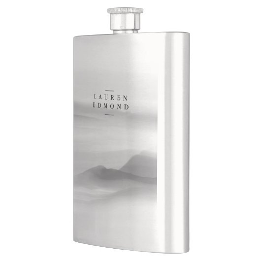 Modernes Beruflich Schwarz/Weiß-Abstrakt Flachmann (Links)